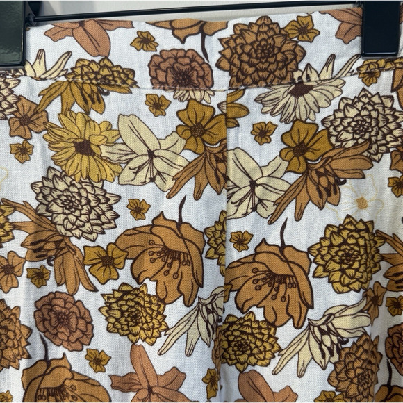 Haver & Blair London Womens Wide Leg Crop Pants Size M Linen Blend Floral NWT - Picture 4 of 12